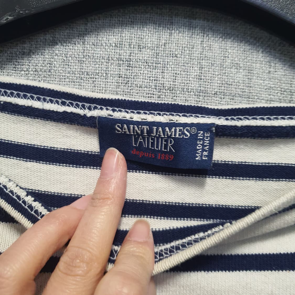 세인트제임스 남성 스트라이프 긴팔티  상품이미지3