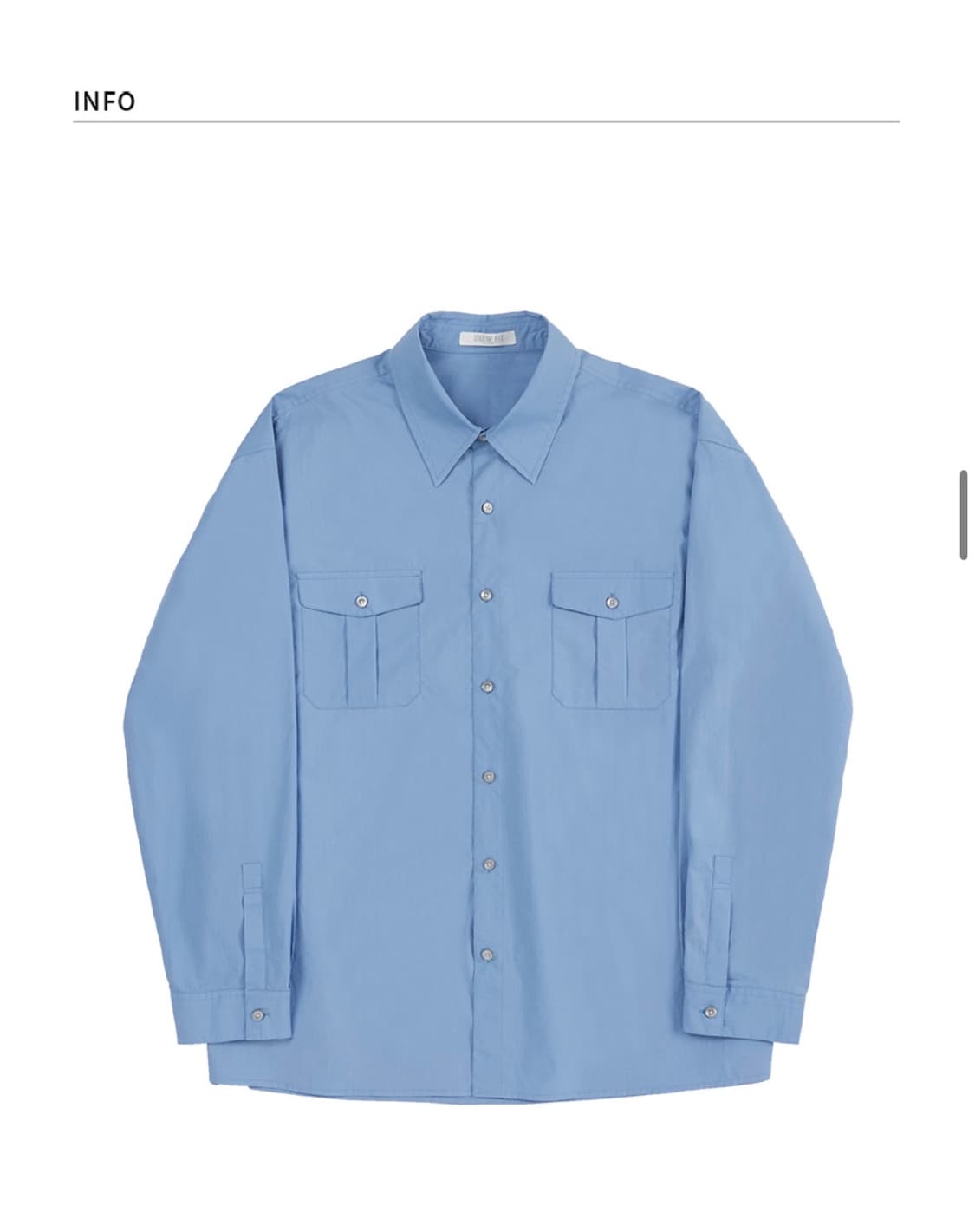 (새상품)(L) 드로우핏 페이퍼 코튼 알렉스 셔츠 [D.BLUE] 판매 상품이미지8