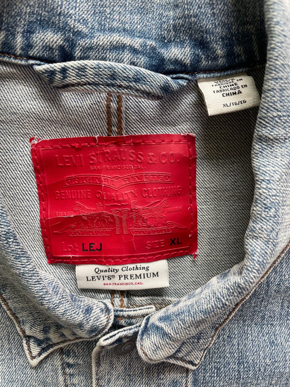 리바이스 스냅 버튼 청자켓 xl 상품이미지3