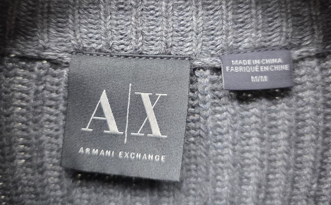 아르마니익스체인지 남성니트 M 스웨이드 텍스쳐 풀집업 니트자켓 XD74 상품이미지3