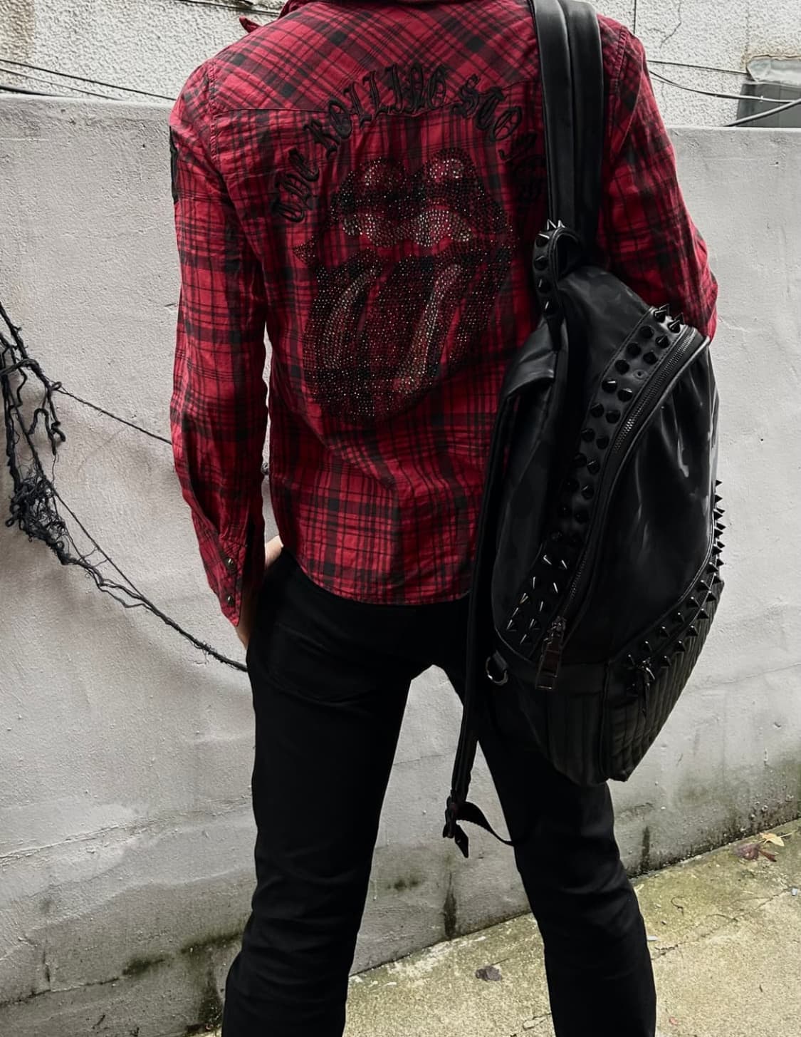 2000s 잭로즈 X 롤링스톤즈 펑크 큐빅 디테일 셔츠 상품이미지1