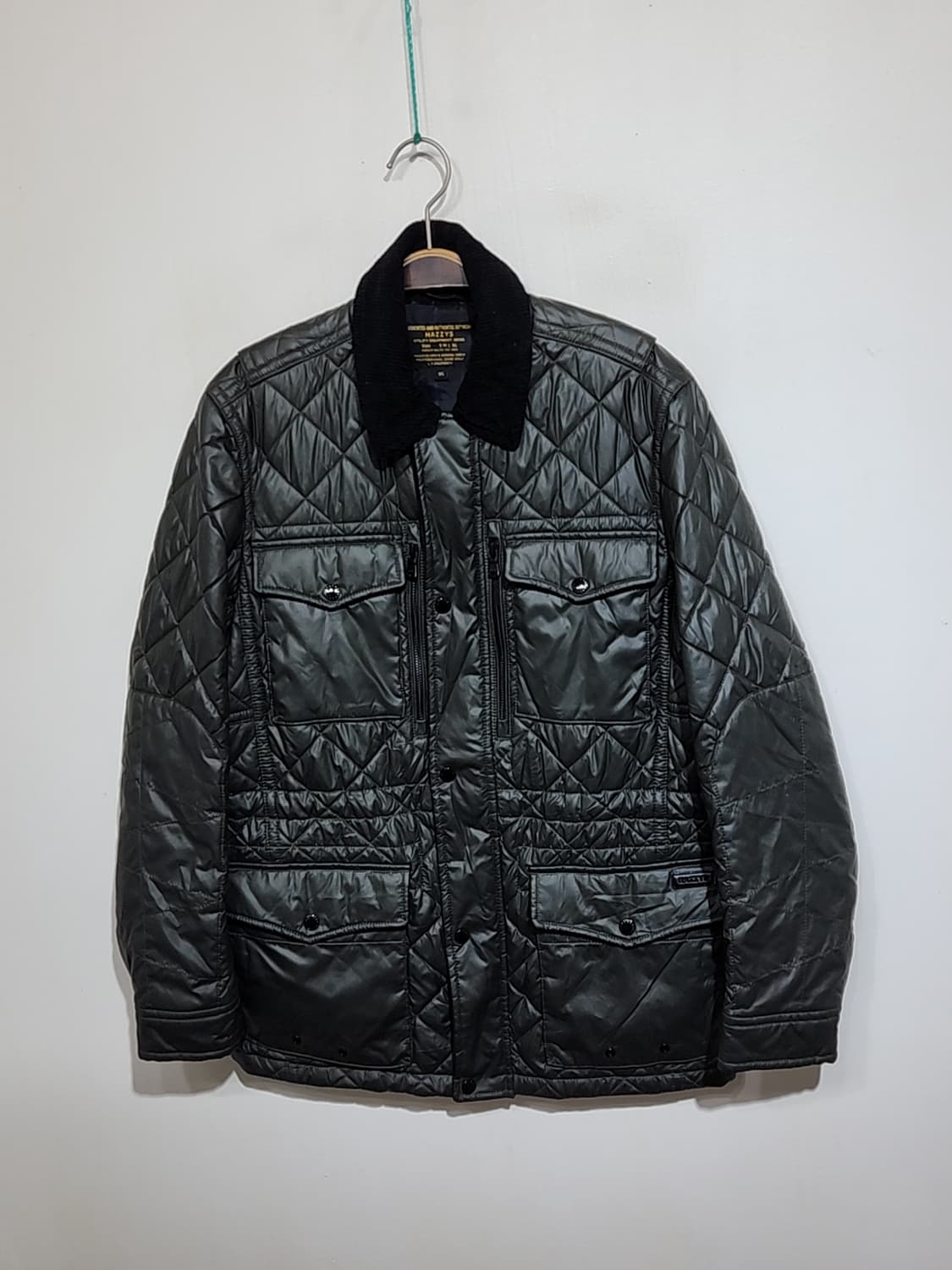 (95) 헤지스 퀼팅자켓 진카키 누빔점퍼 코듀로이 카라넥  상품이미지1