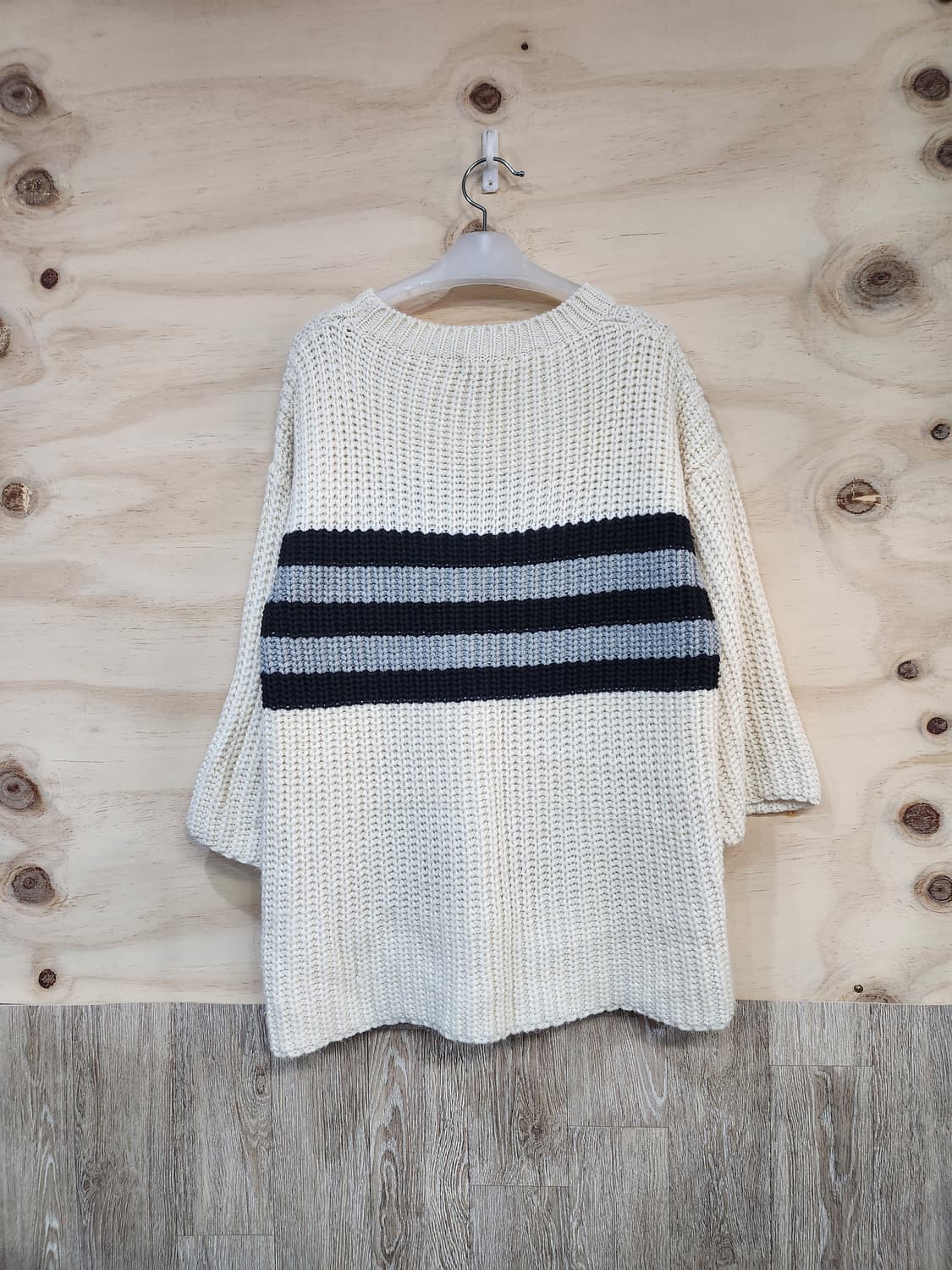 1054) 7부 스트라이프 루즈핏 니트 상품이미지2