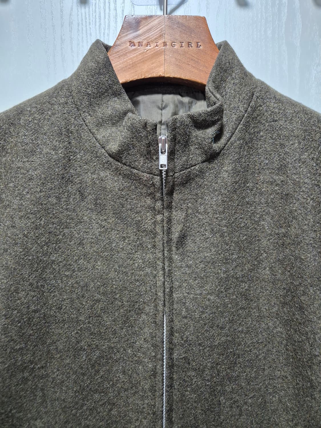 (세일)JPN 빈티지 울 혼방 집업 자켓 카키 상품이미지2