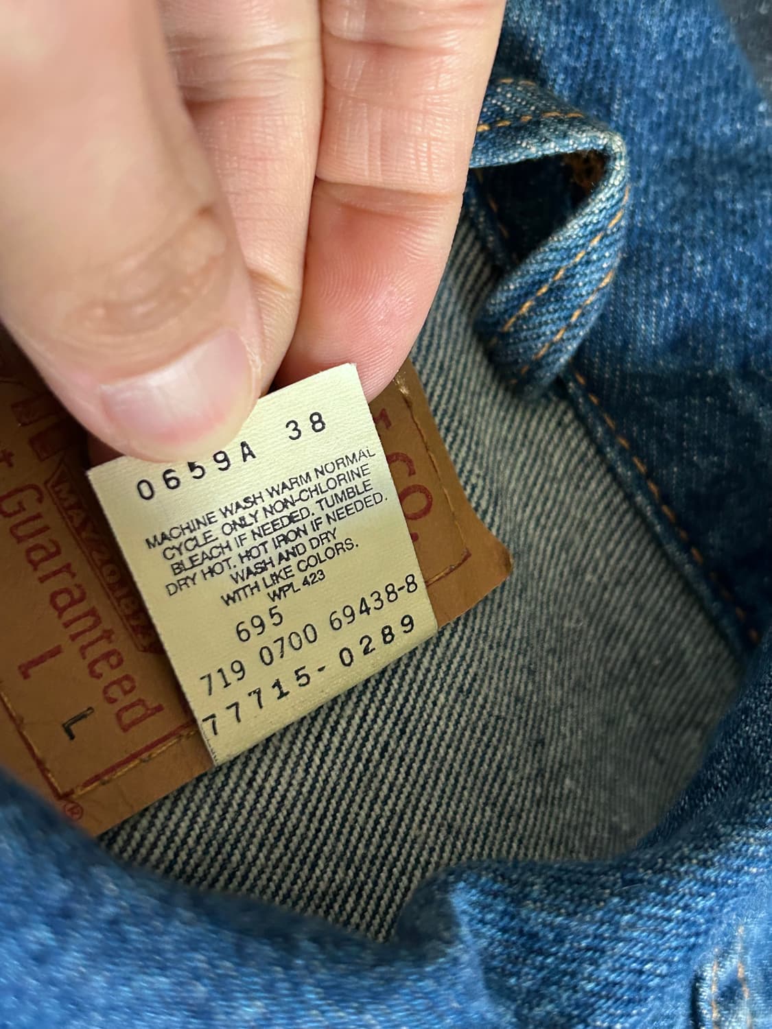 90~00s 리바이스 데님자켓 Made in USA 상품이미지5