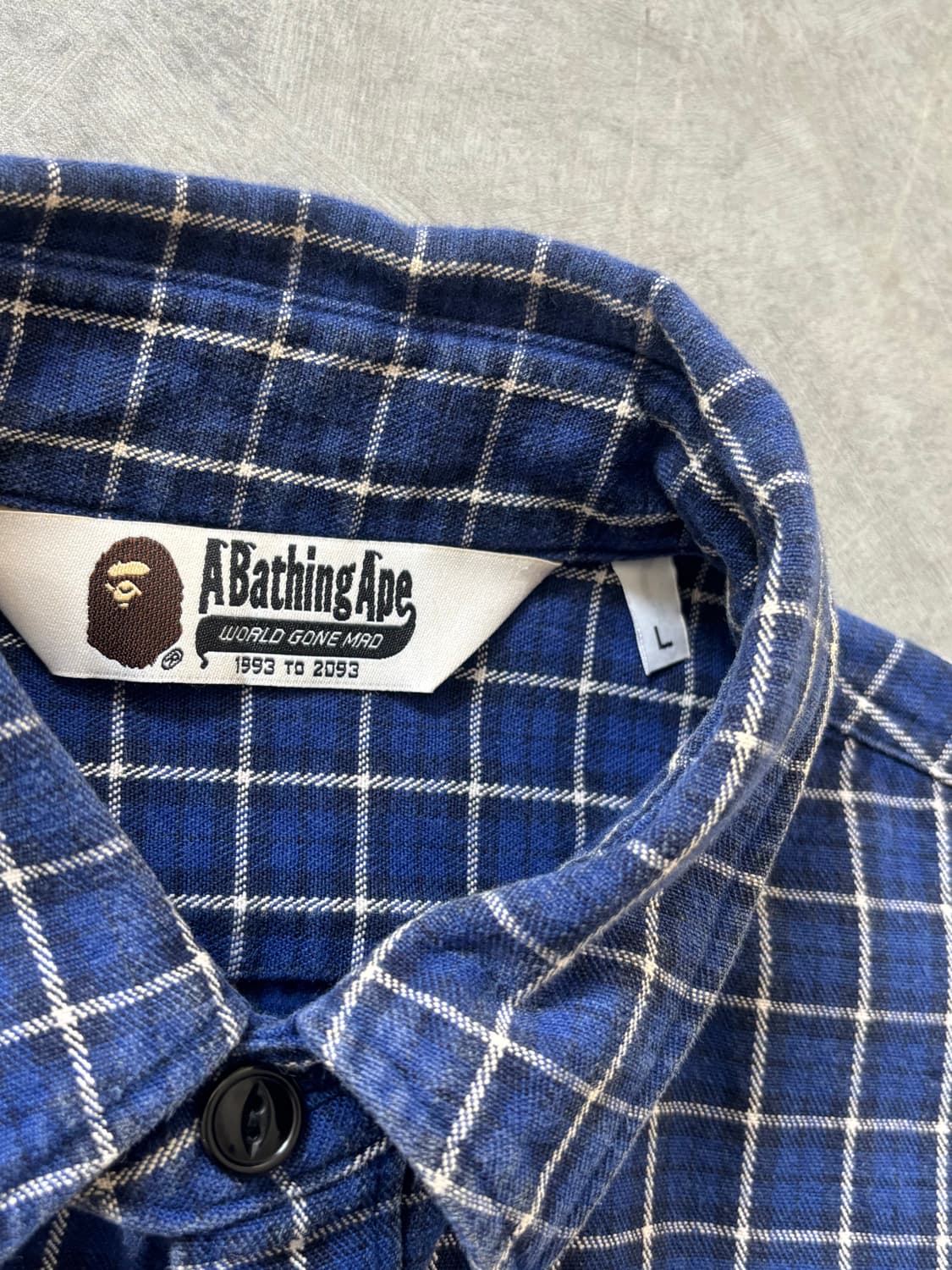 Bape 베이프 블루 체크 플란넬 셔츠 상품이미지7