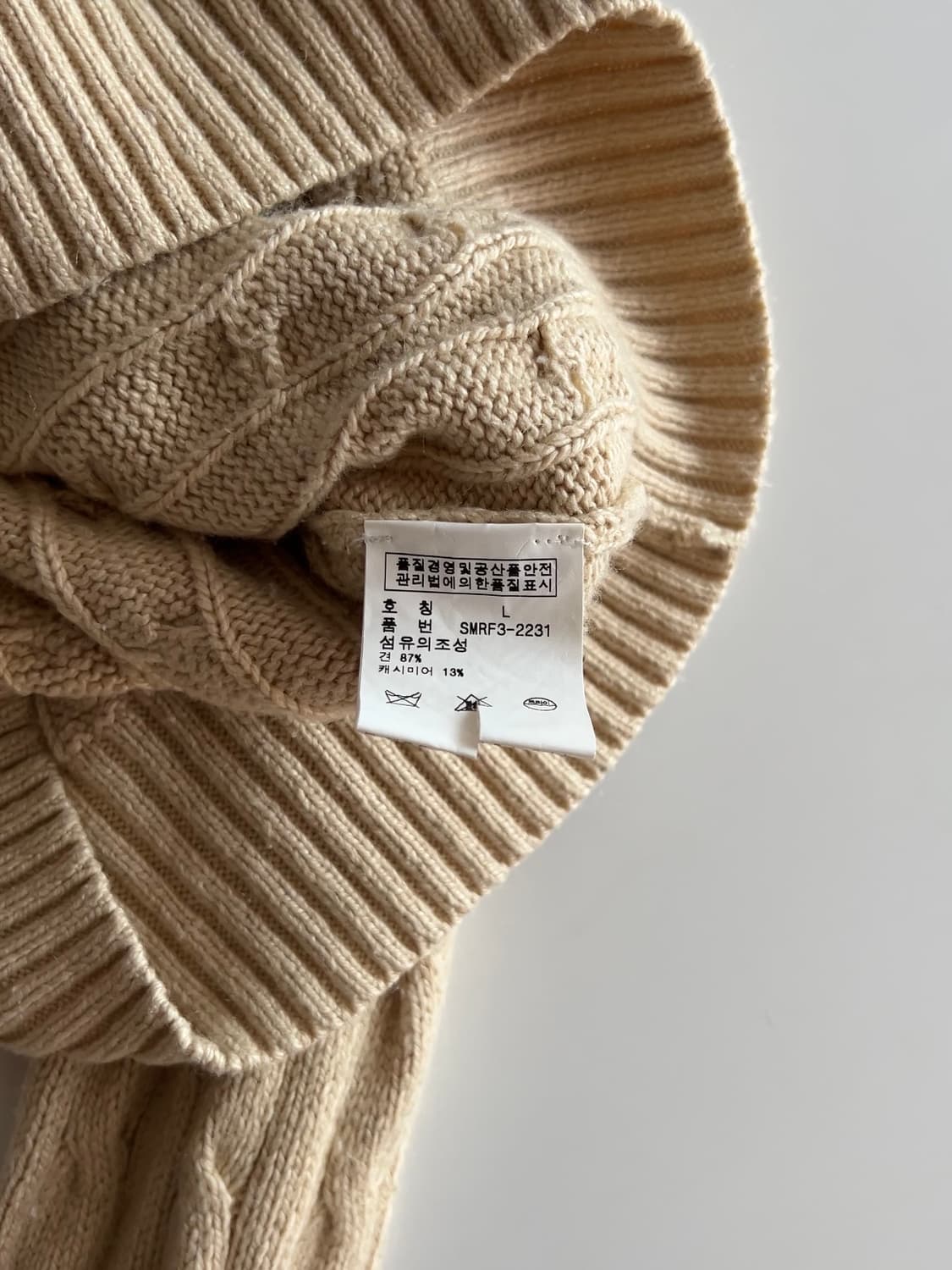 폴로 랄프로렌 실크 캐시미어 케이블 꽈배기 니트 L 상품이미지4