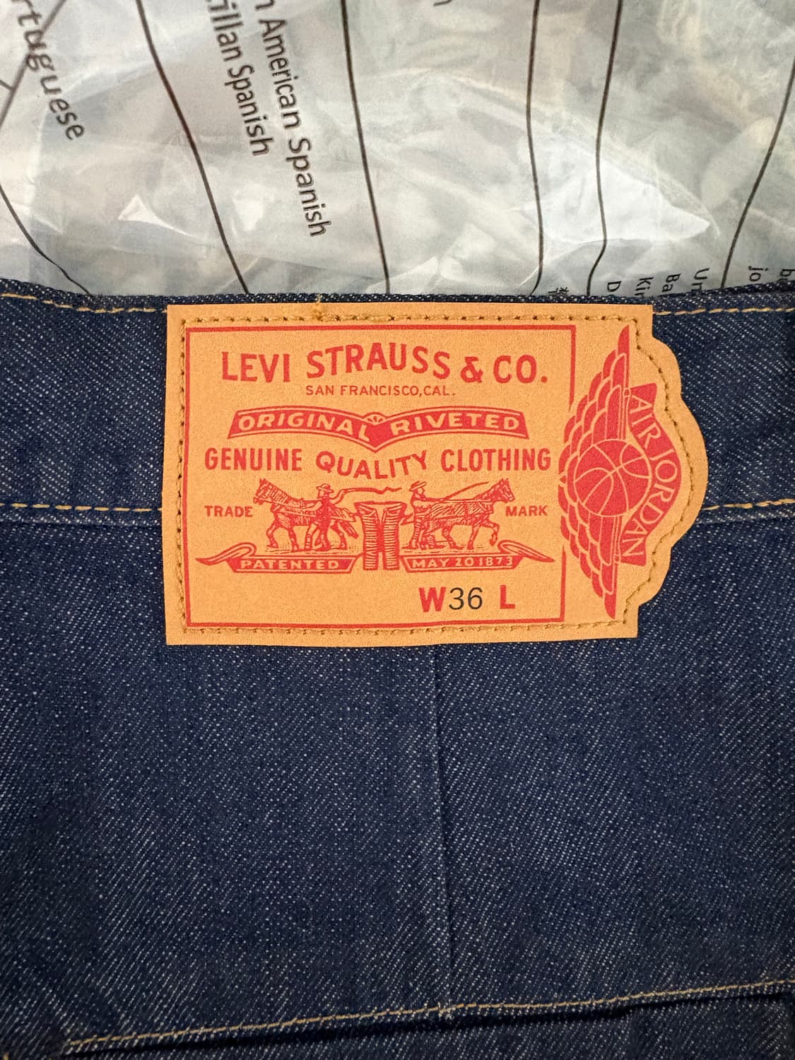 [36] 리바이스 x 조던 배기 쇼츠 인디고 새제품 상품이미지4