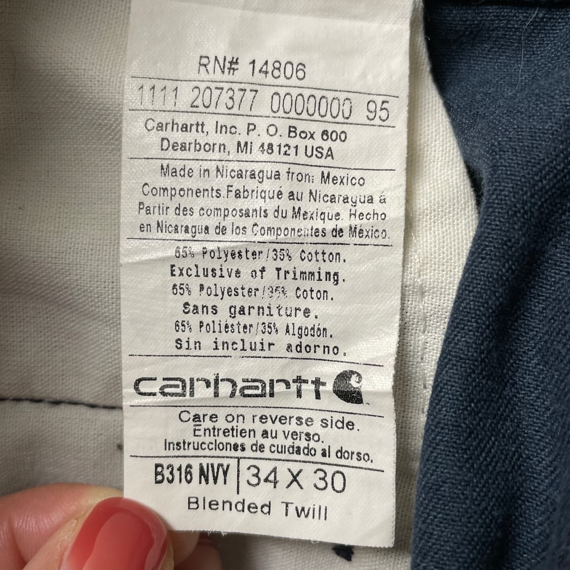 CARHARTT 칼하트 빈티지 네이비 더블니 워크팬츠 상품이미지10