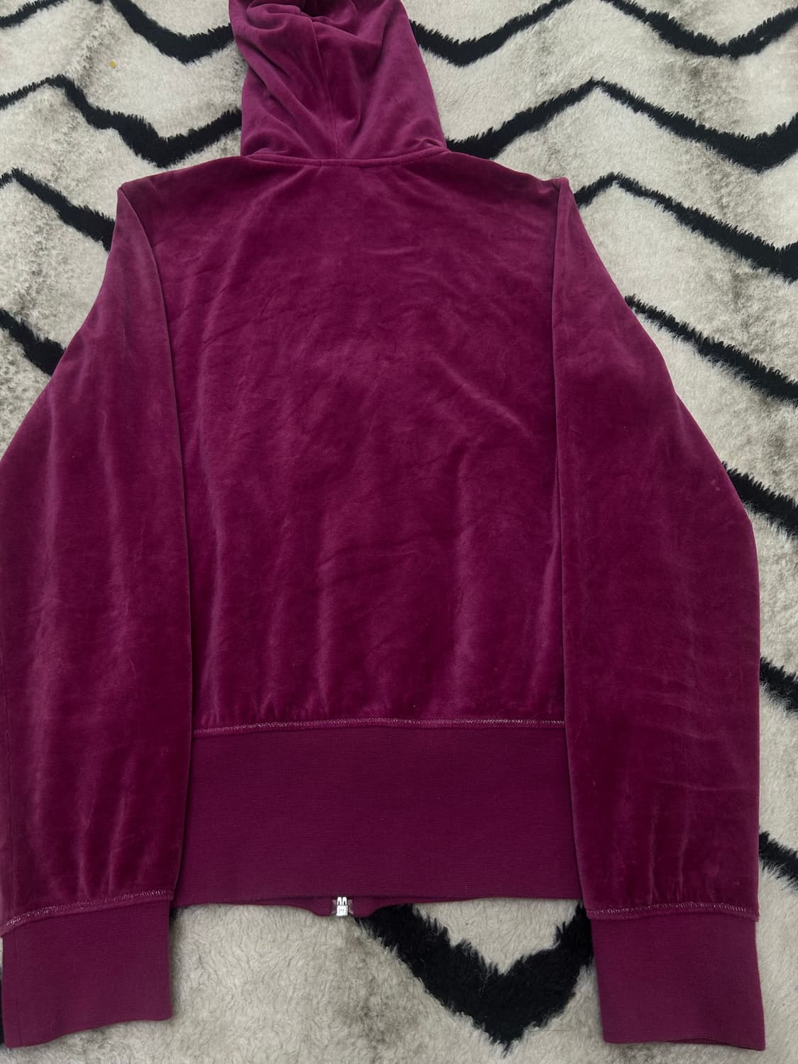 [M]아디다스 벨루어 후드집업/버건디 상품이미지4