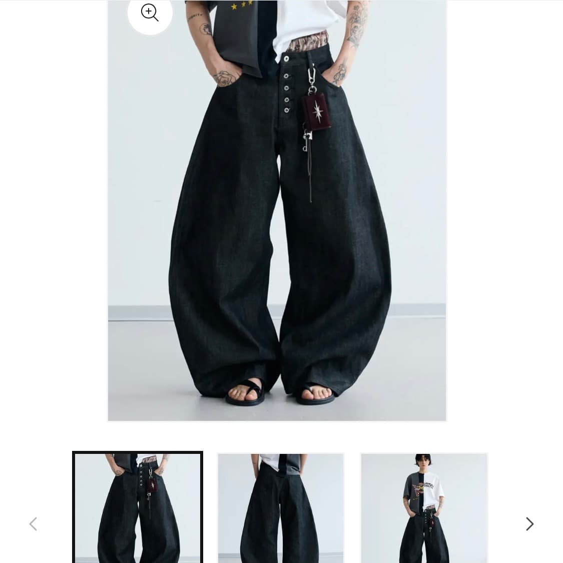 Peoplesense Black Raw Denim Jeans with B 상품이미지1