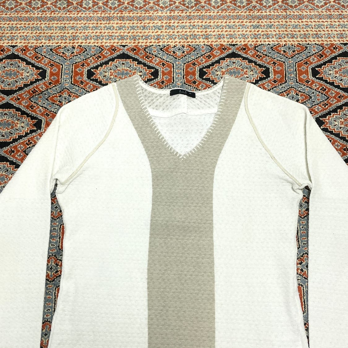 지오송지오 아이보리 브이넥 티셔츠 여성100 상품이미지2