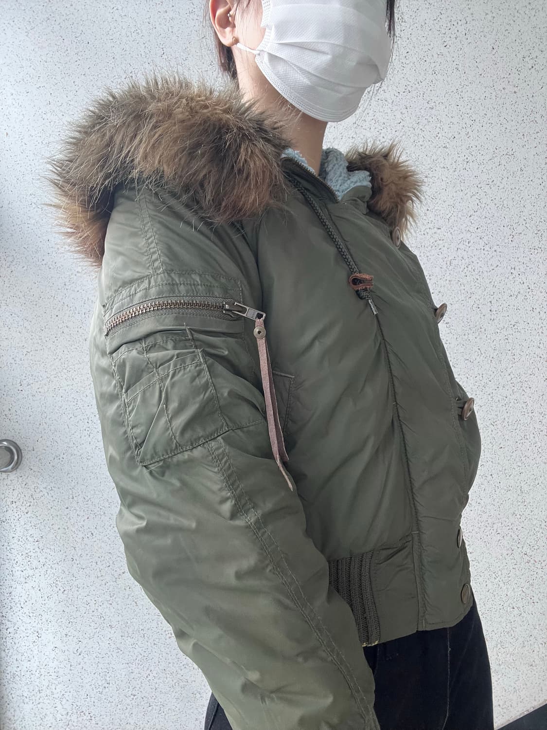 카키 ma1 후드 자켓 상품이미지5