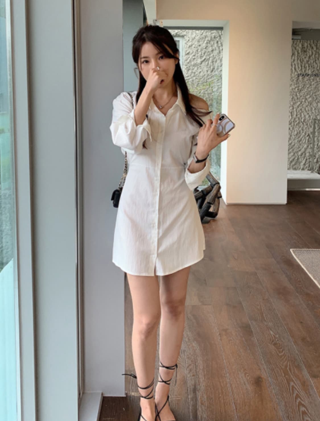 모던로브 미니 셔츠원피스 상품이미지3