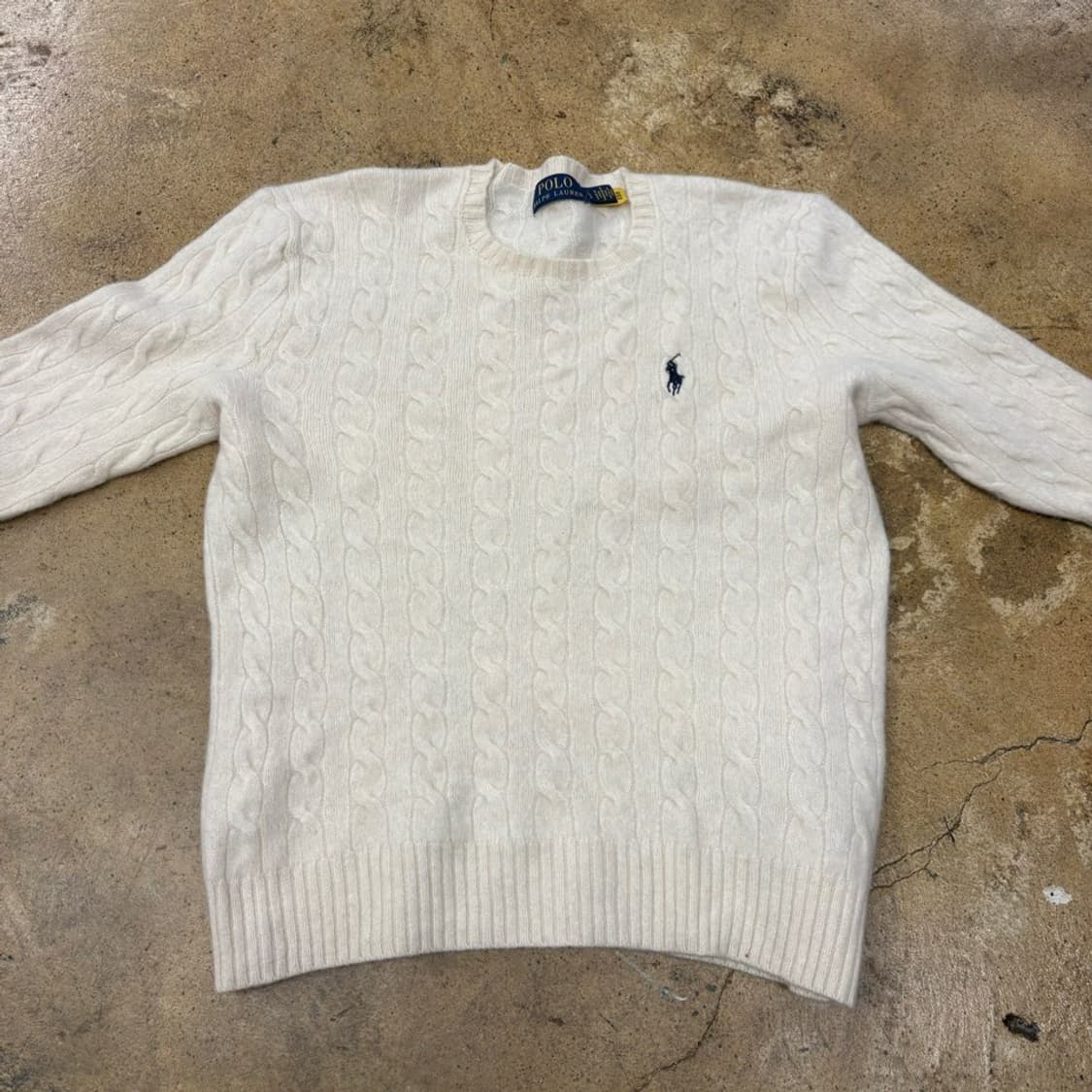 폴로 랄프로렌 화이트 꽈배기 니트  상품이미지3