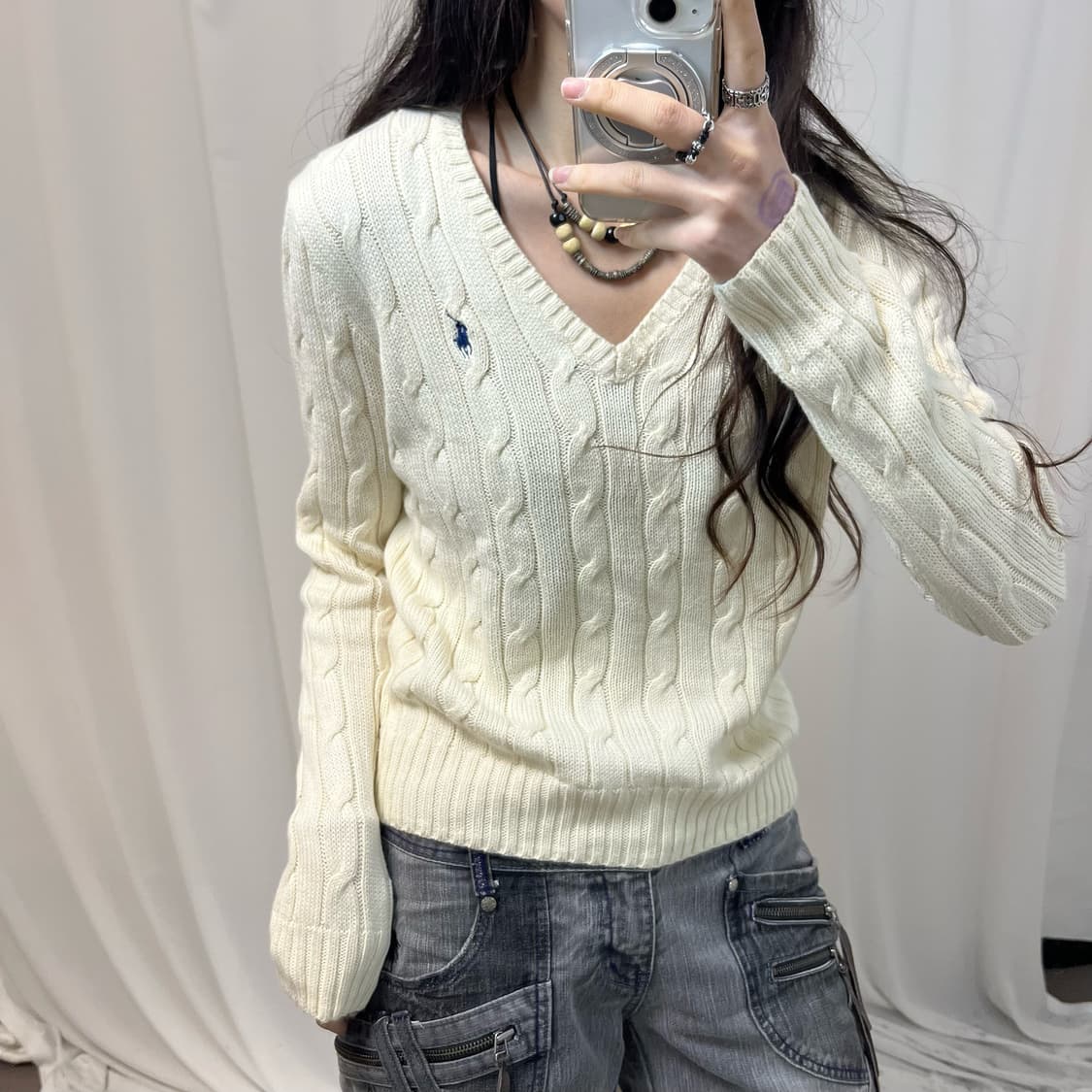 Polo Ivory Cable Knit 상품이미지3