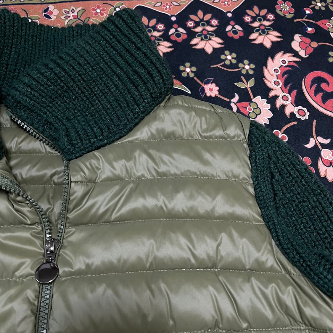 여성 패딩 집업 니트 가디건 M 상품이미지4