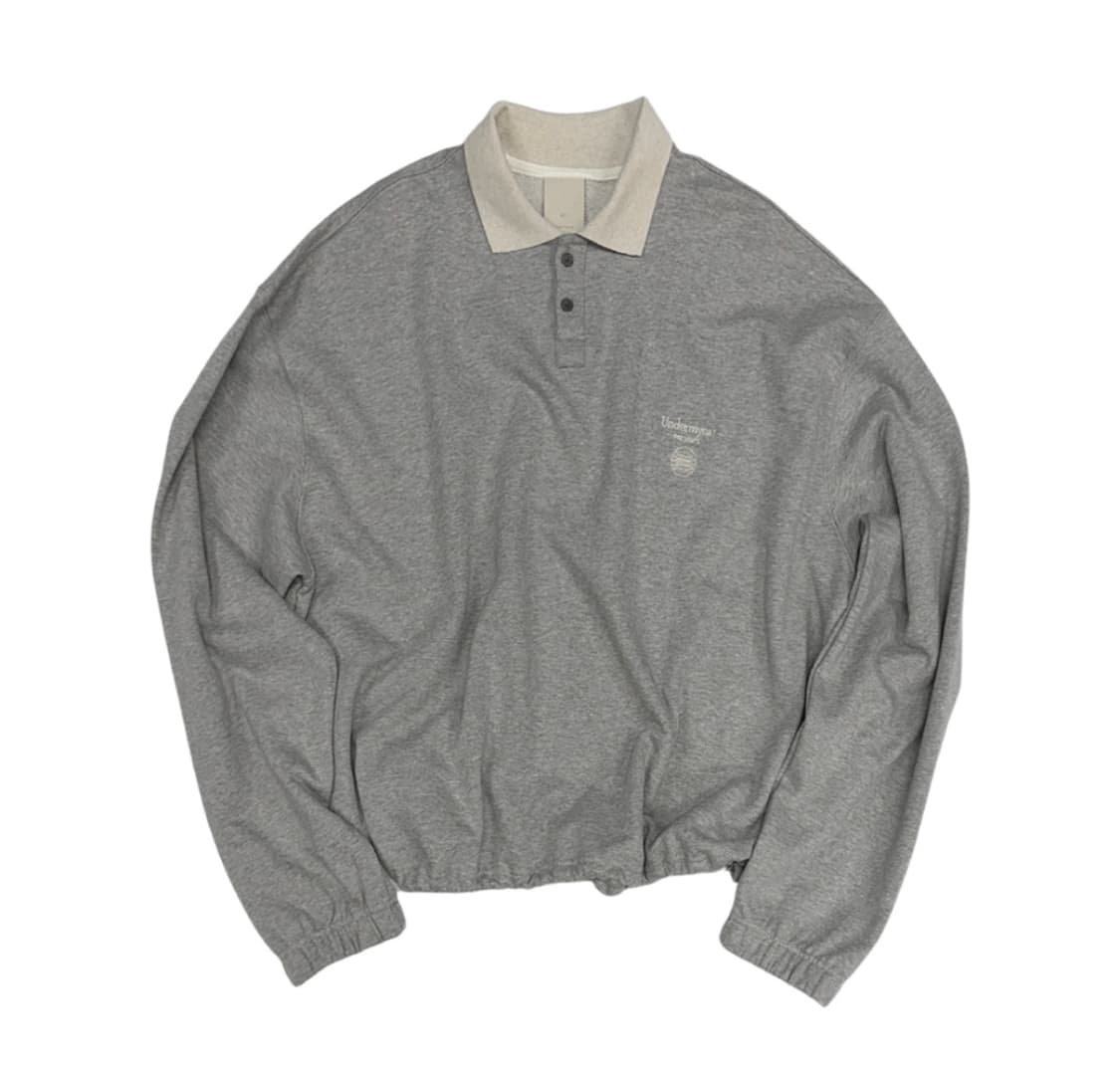 새상품) 언더마이카 무 140 칼라 스웨트셔츠 멜란지 그레이 2사이즈 상품이미지1