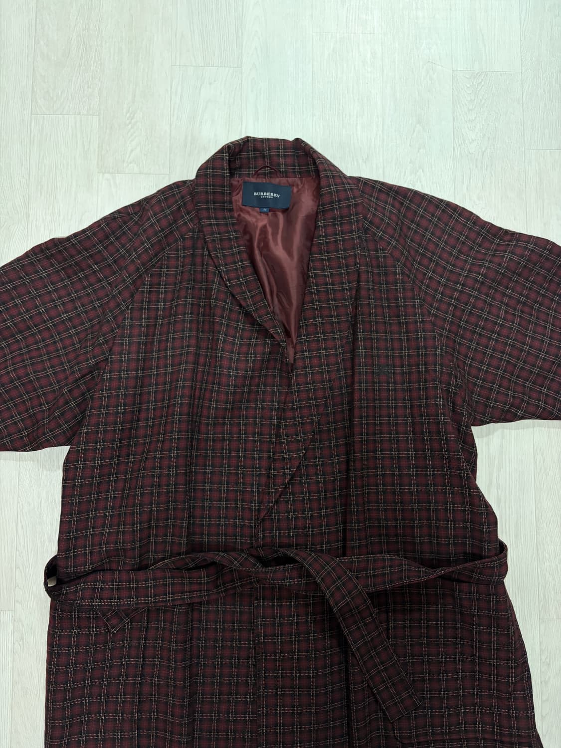 버버리 체크 로브 가운 코트 상품이미지3