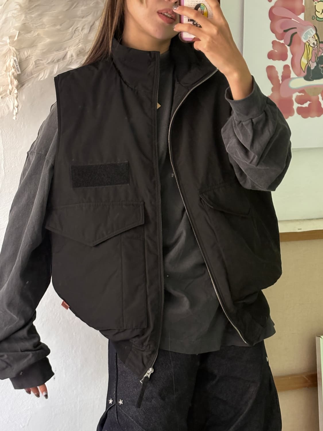 밀리터리베스트 (블랙 ) 상품이미지5