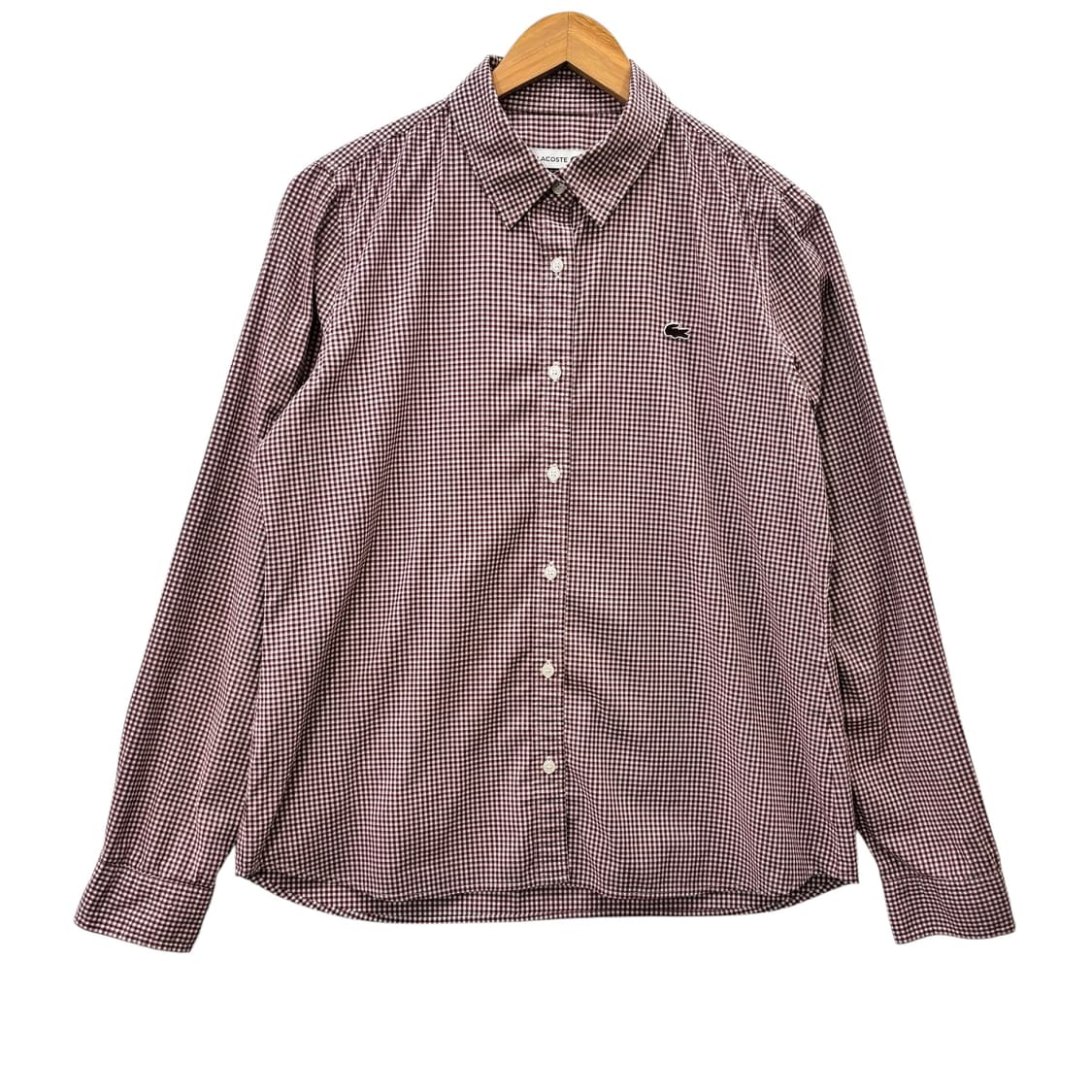 라코스테 우먼 깅엄 체크 셔츠 상품이미지1
