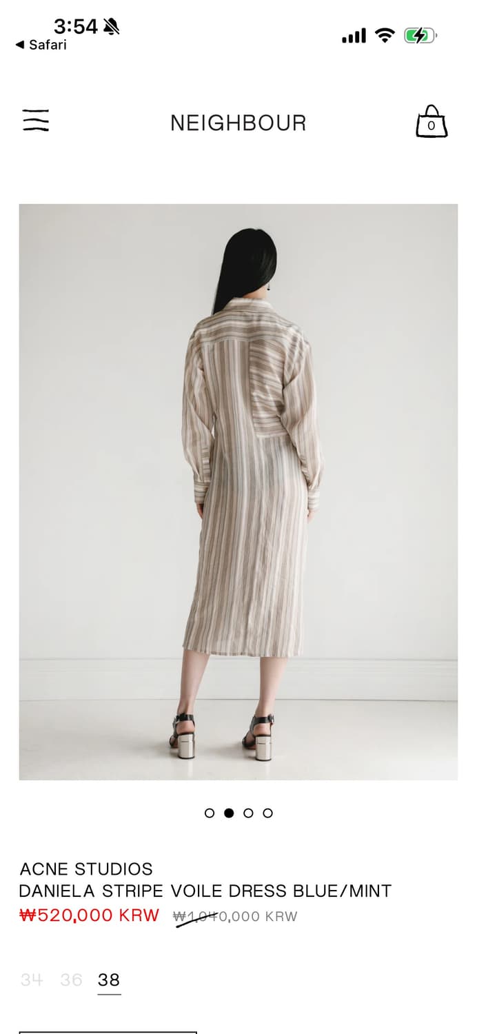 ACNE STUDIOS 스트라이프 셔츠 원피스 38 상품이미지2