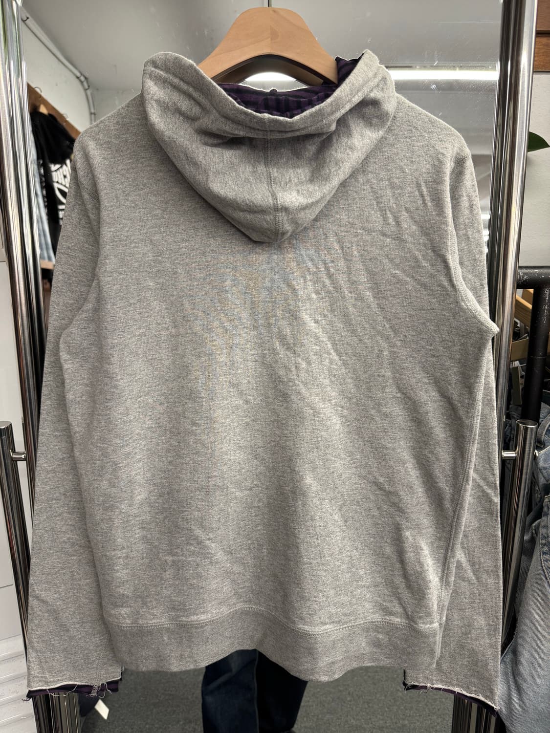 japanese vintage 스트라이프 레이어드 투웨이 후드 집업 상품이미지5