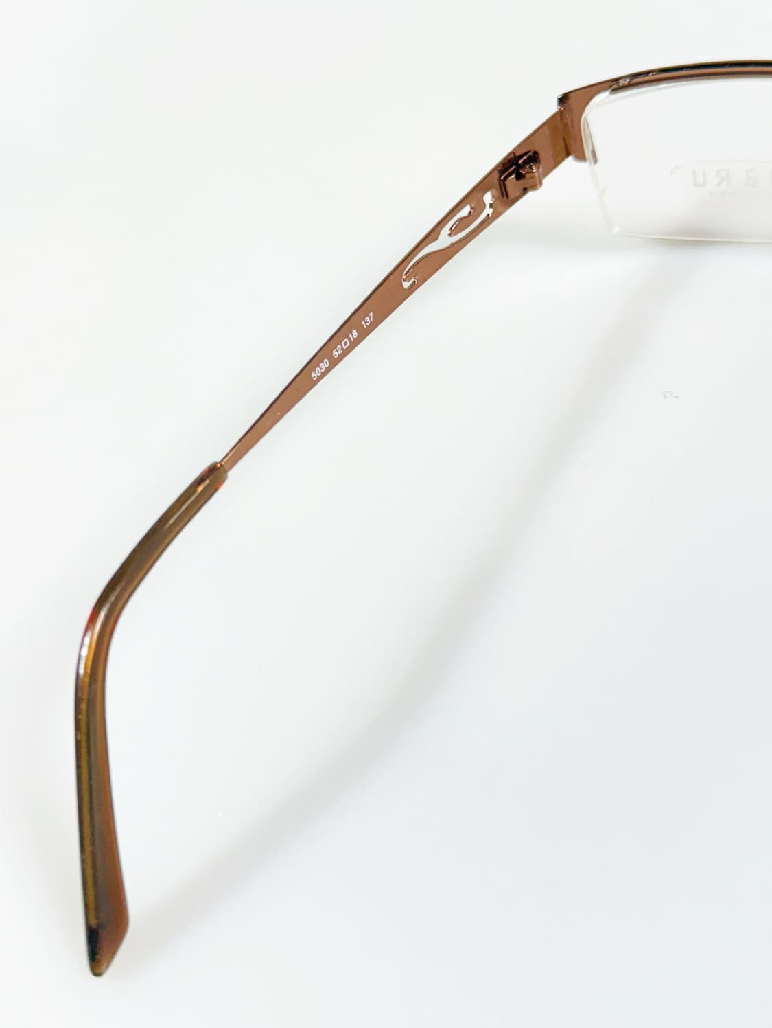 HARU 브라운 반무테 스퀘어 메탈 프레임 빈티지 안경 상품이미지7