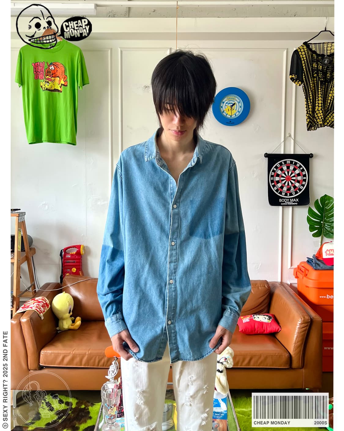 2000s Cheap Monday Gimmick Denim Shirt 상품이미지1