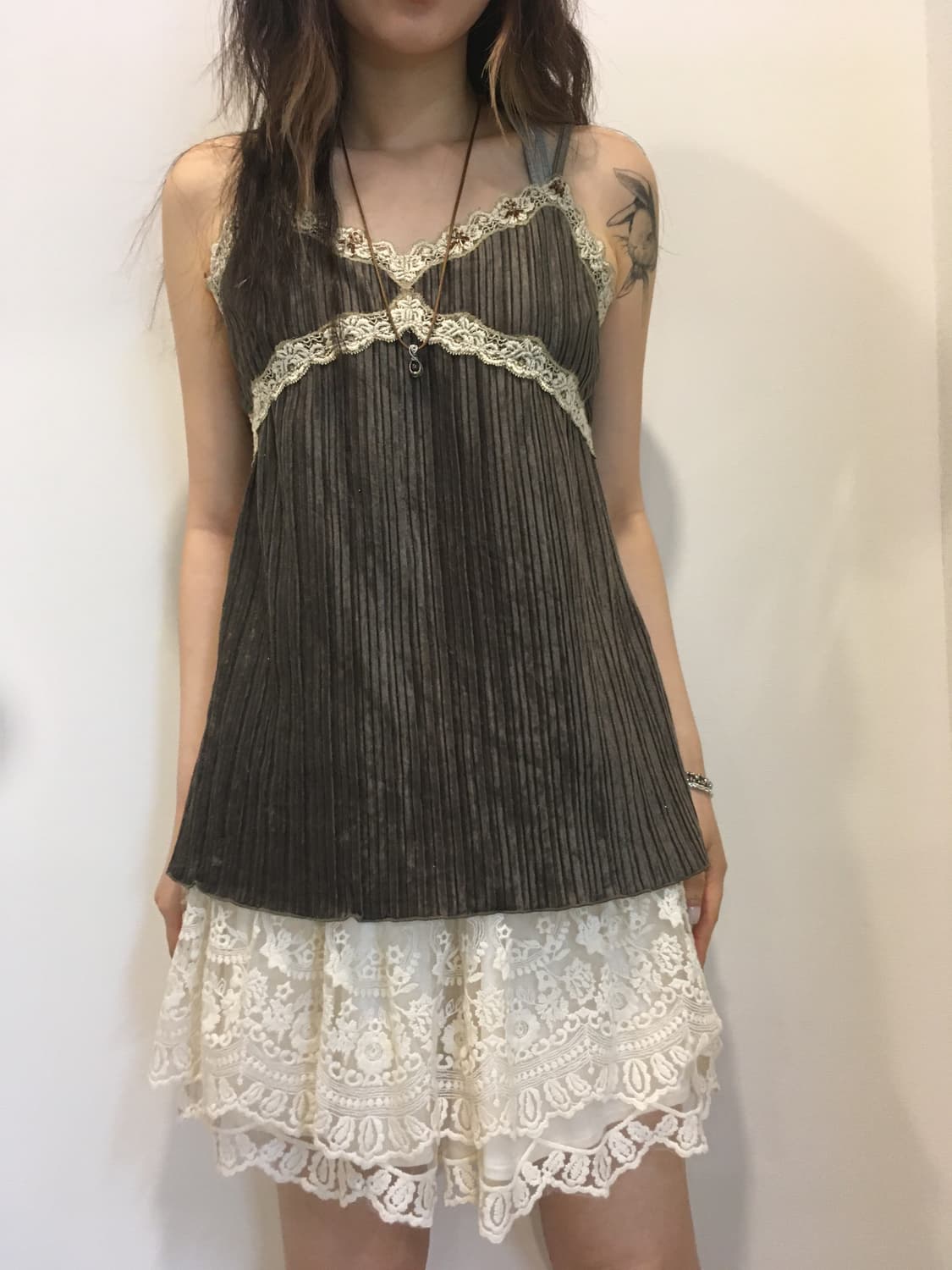 일본빈티지 카키 모리 슬리브리스 상품이미지5