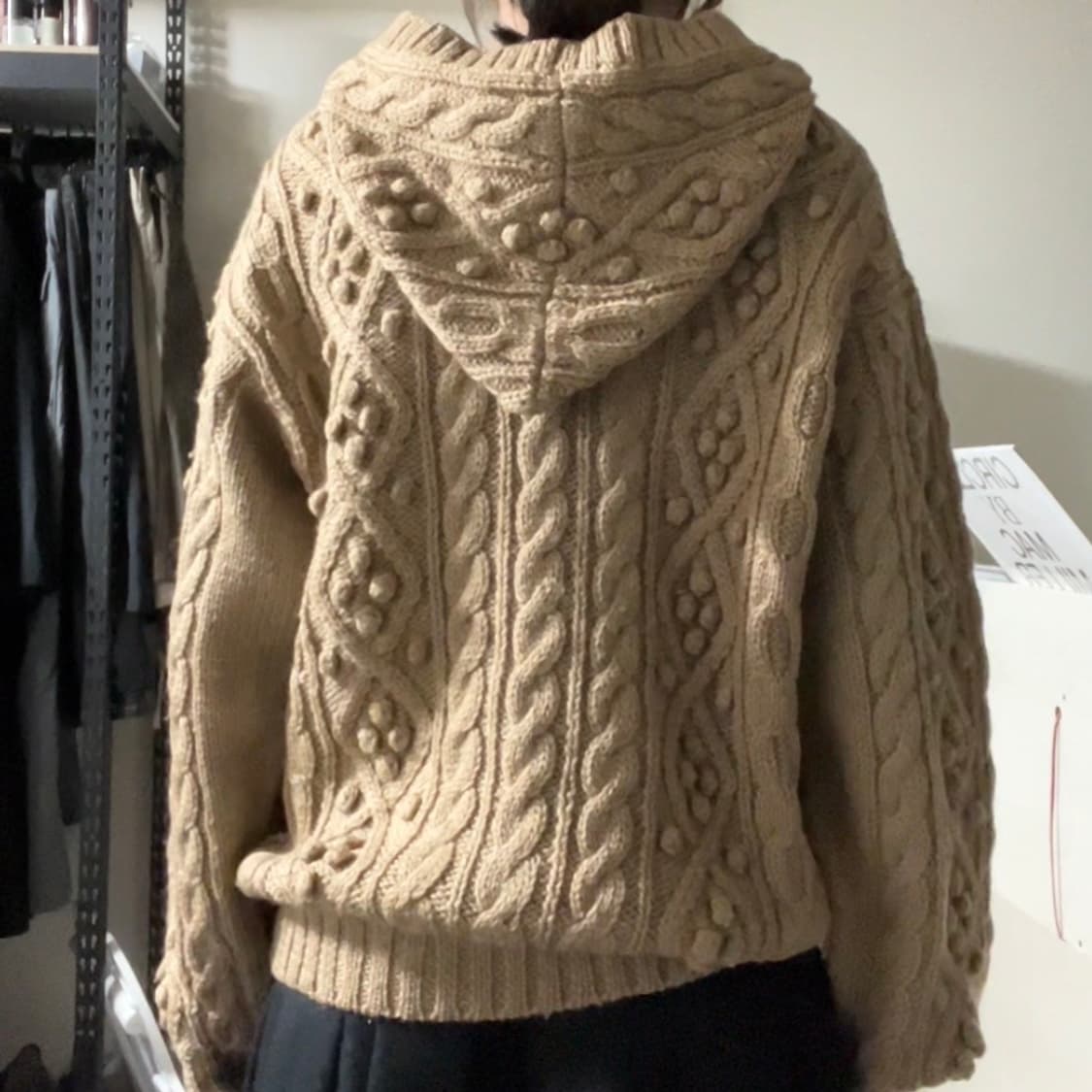 폼폼니트 더플단추 떡볶이 니트 가디건 상품이미지3