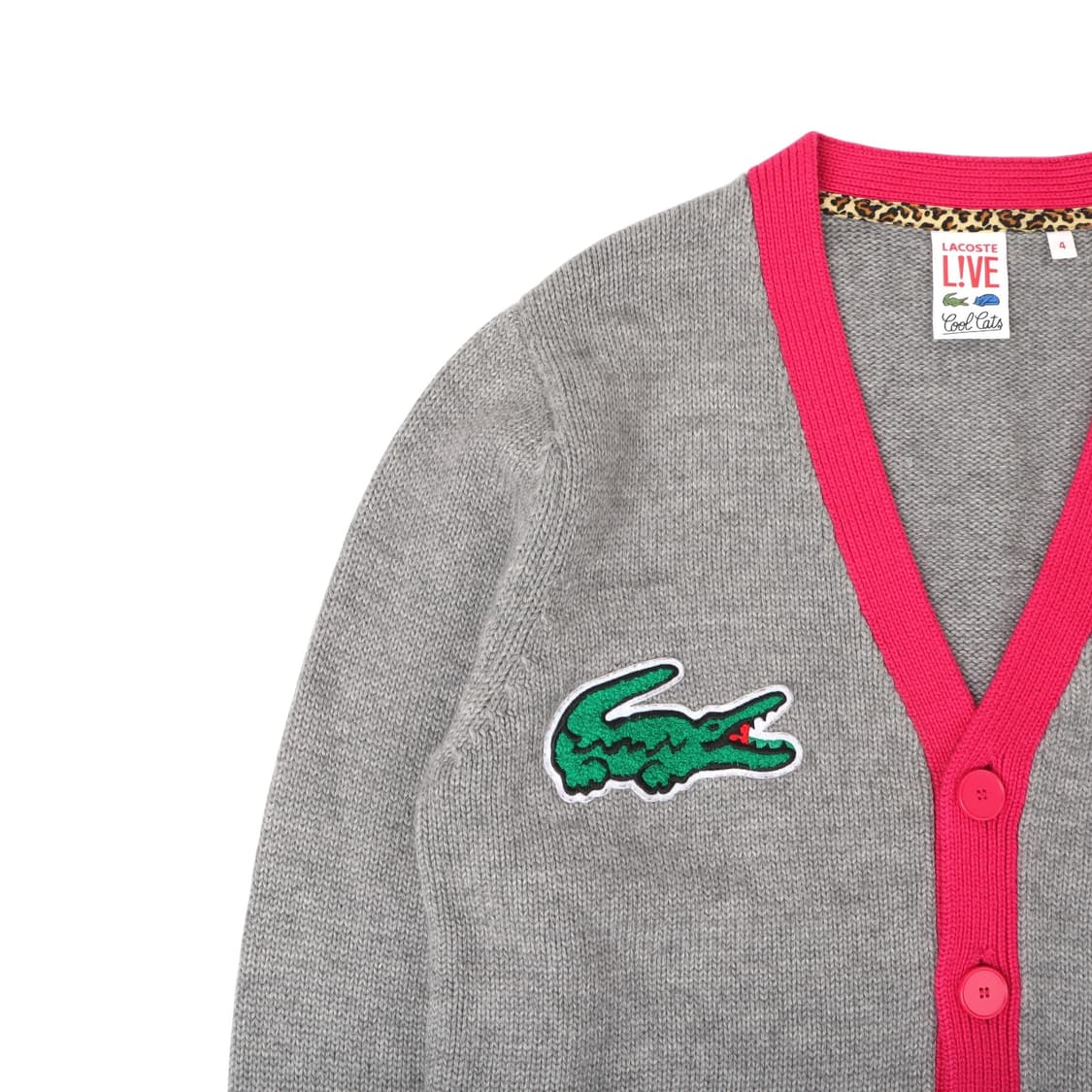 라코스테 x 쿨 캣츠 엠브로이드 울 가디건 상품이미지3