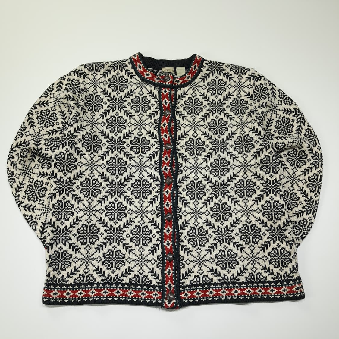 CL036 L 엘엘빈 빈티지 노르딕 페어아일 코튼 가디건 상품이미지1