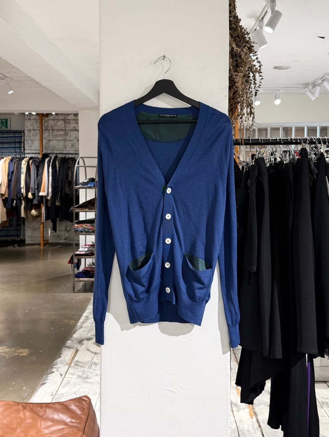 사카이 블루 울 캐시미어 실크 혼방 니트 가디건 상품이미지1