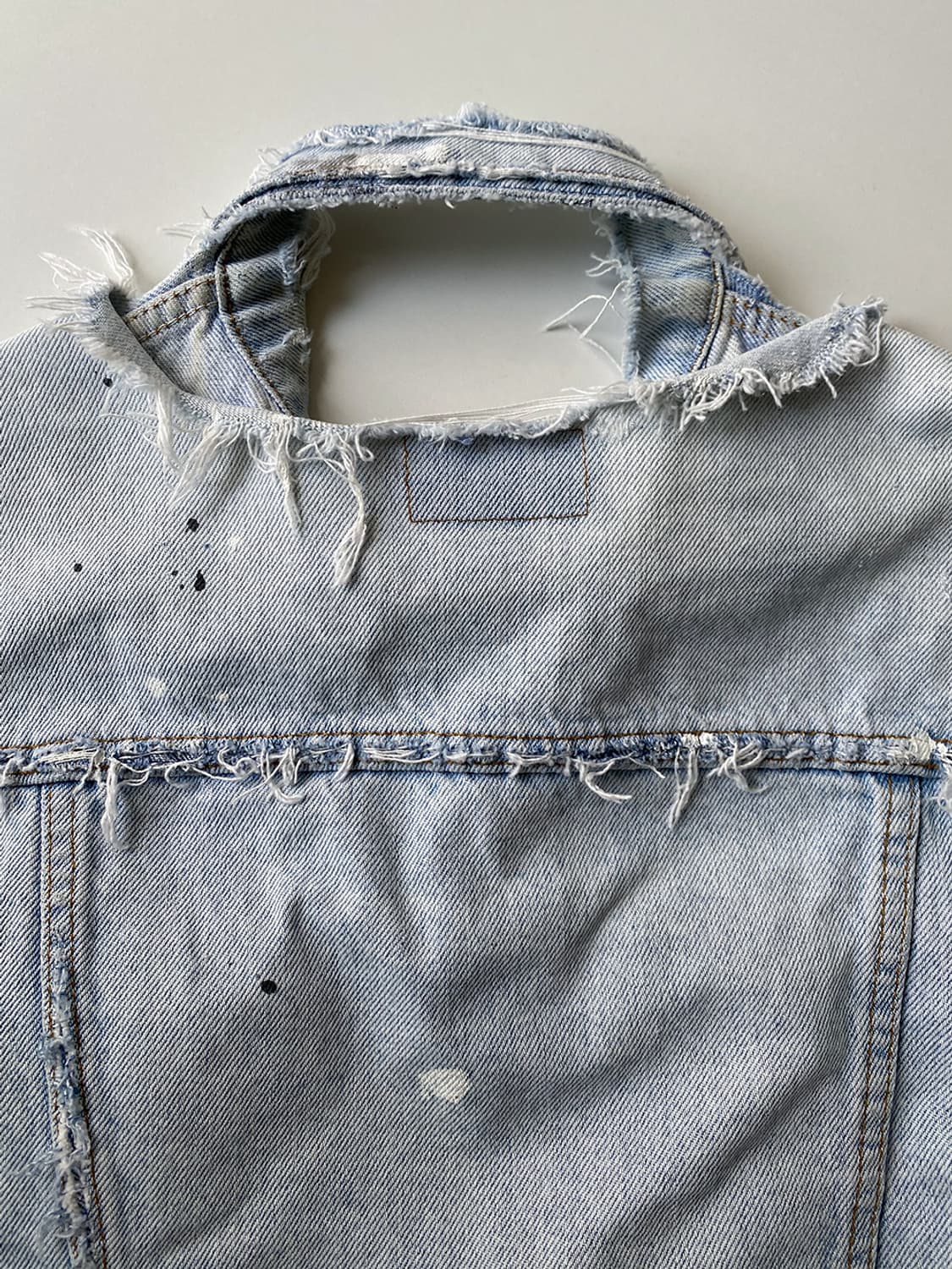 80s 빈티지 리바이스 디스트로이드 페인팅 데님 자켓 상품이미지8