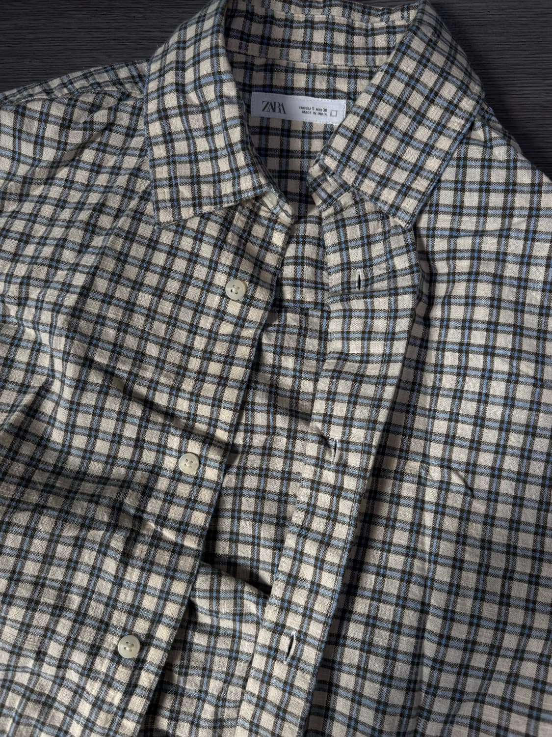 자라 체크 반팔셔츠 상품이미지1