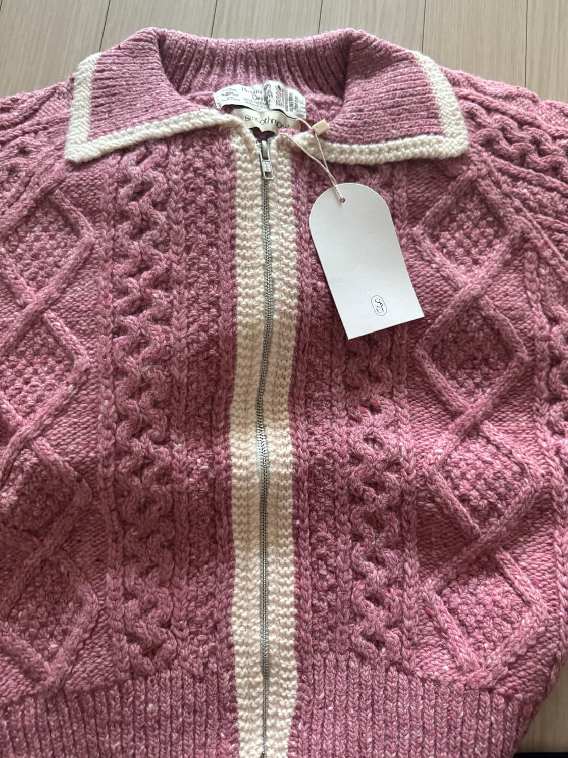 스무드무드 로즈우드 지퍼 가디건 상품이미지2