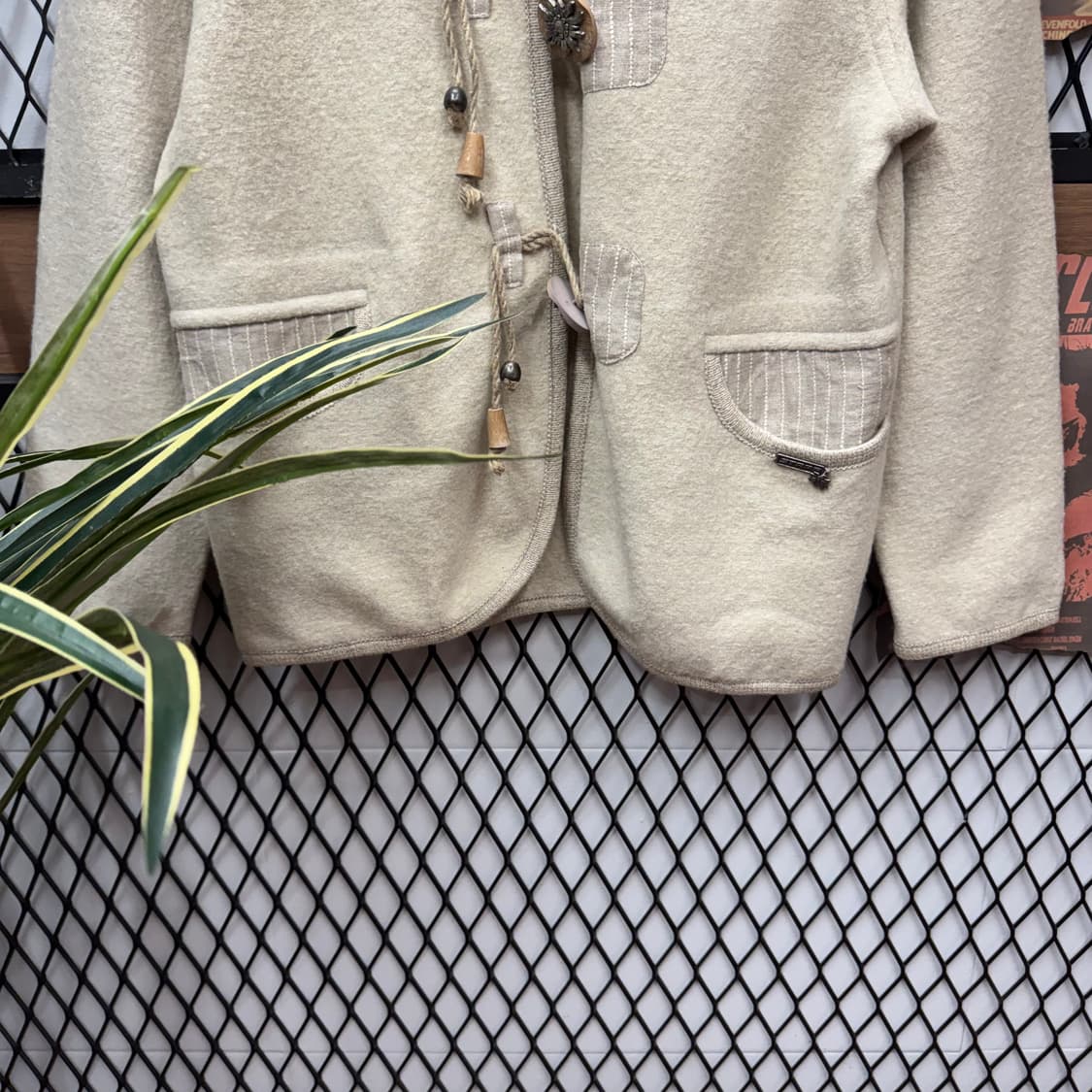 USA VINTAGE 울 가디건 전면 투포켓 포인트 아이보리 상품이미지4