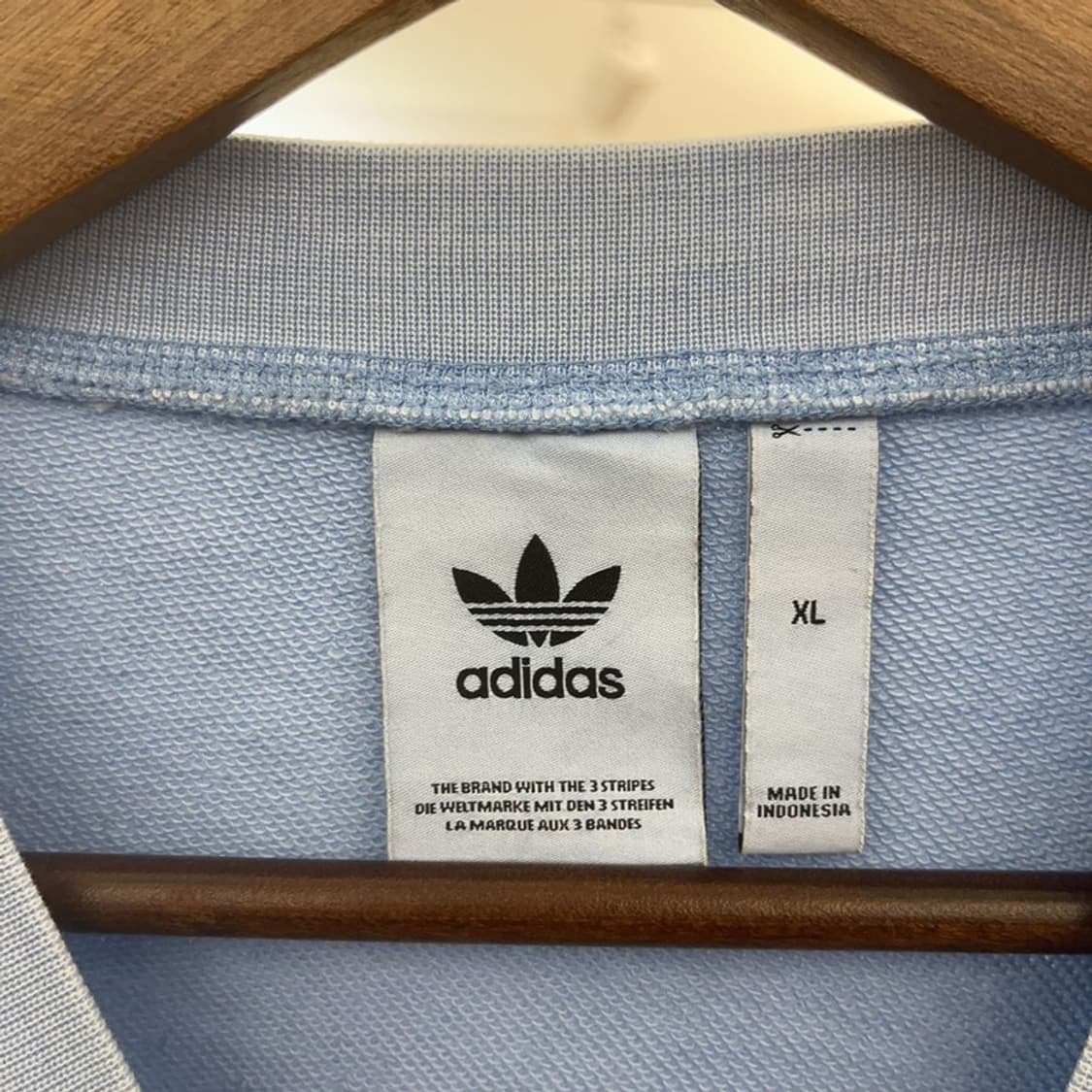 아디다스 트리플 로고 여리 파스텔블루 맨투맨 스웻셔츠 XL C06743 상품이미지5