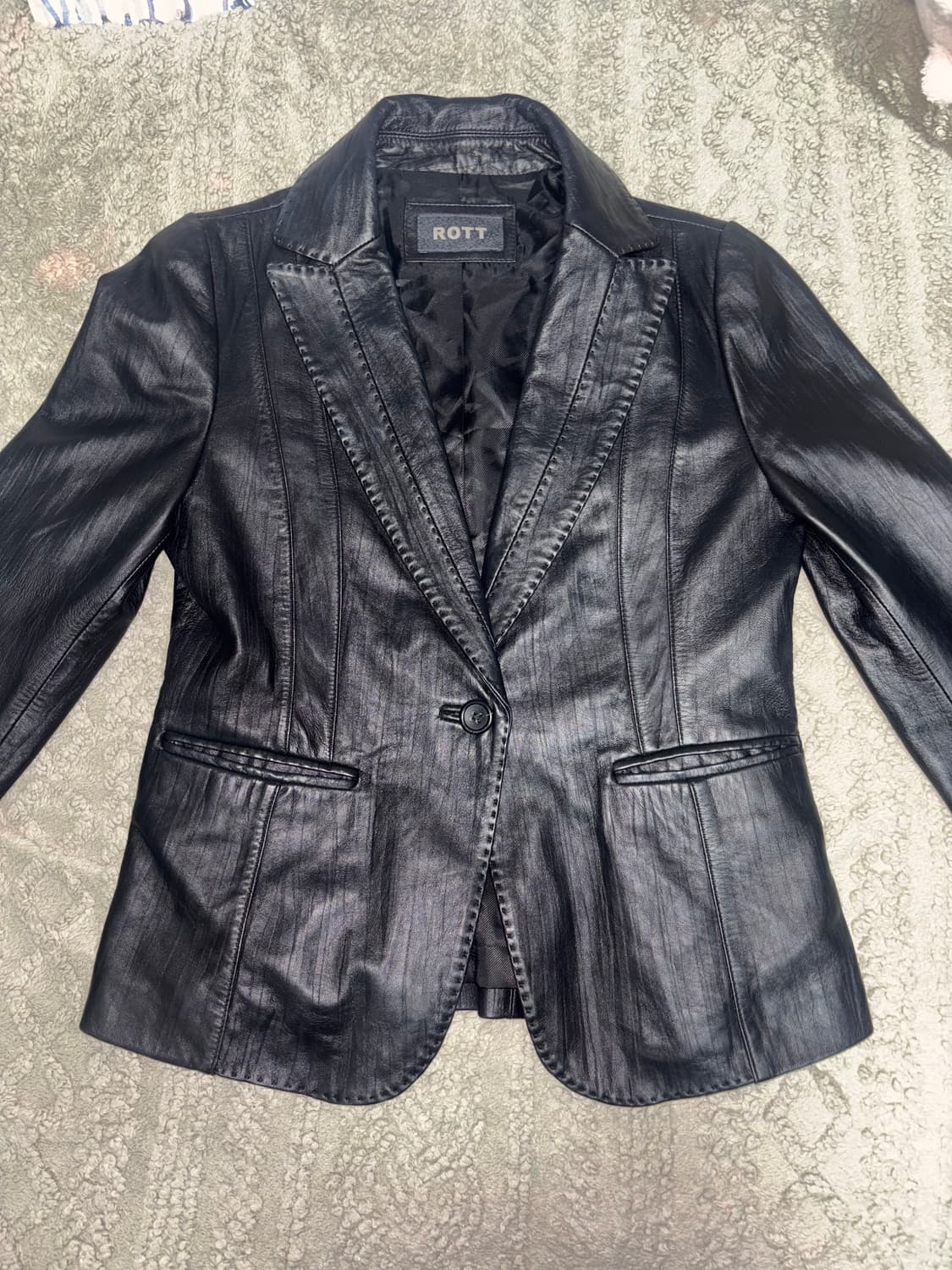 커스텀 양가죽 원버튼레더자켓 상품이미지4