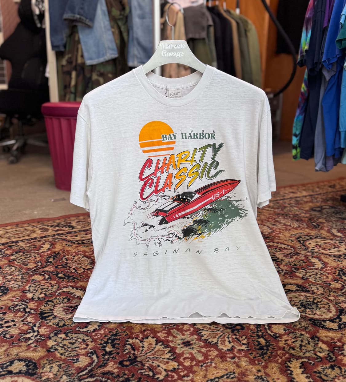 80s made in USA 빈티지 싱글스티치 반팔 L 738 상품이미지1