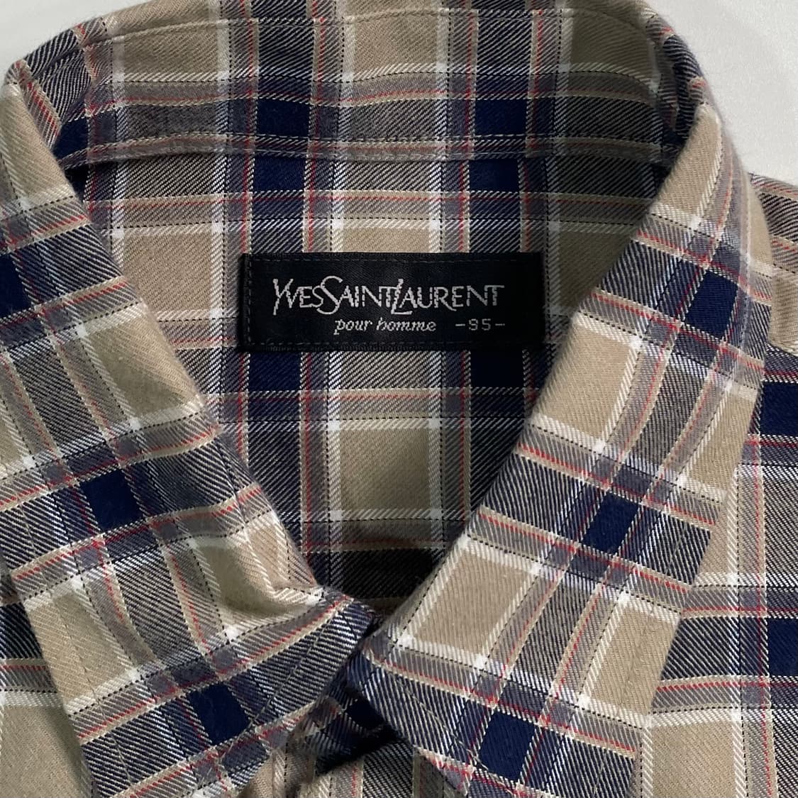 90s Ysl 입생로랑 체크 셔츠 상품이미지4