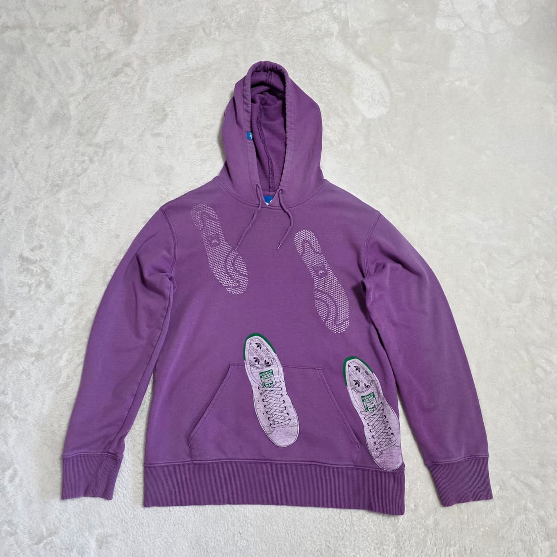 (S)여성 아디다스 빈티지 스탠스미스 프린팅 후드티 퍼플 상품이미지1