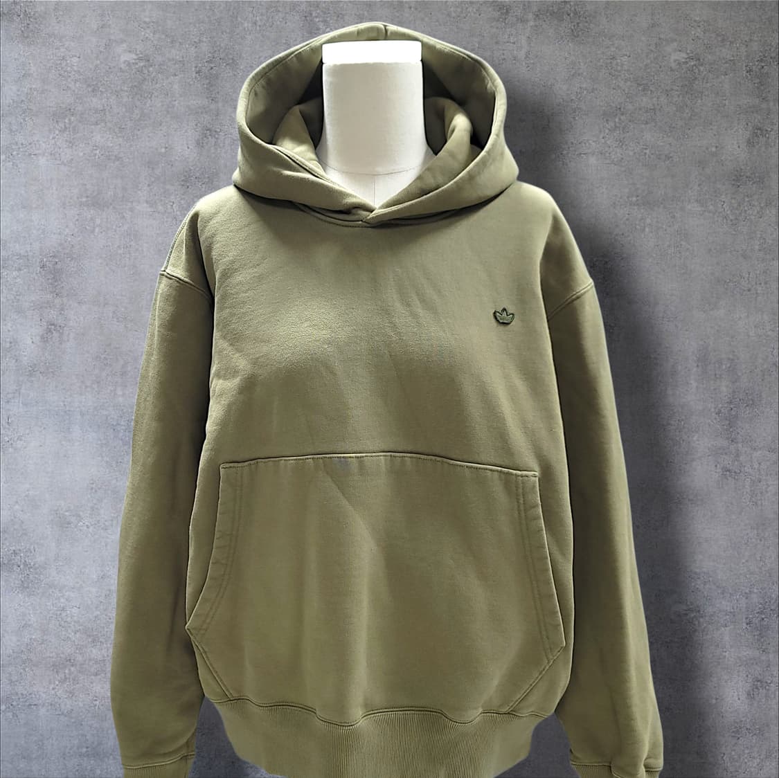 [2XL/110] 아디다스 올리브 스몰로고 기모 테리 후드티셔츠 상품이미지3