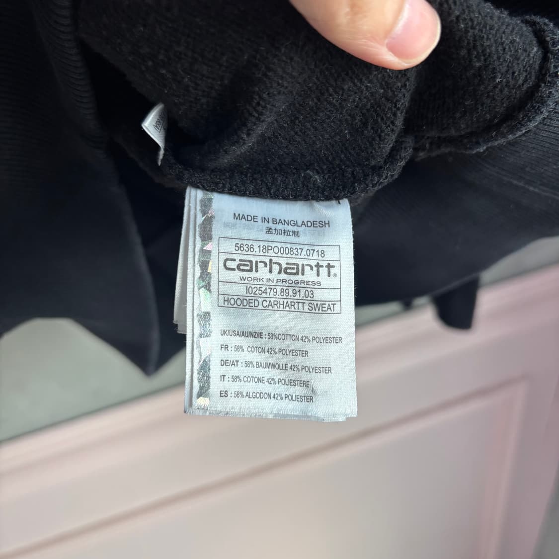 칼하트 wip 빅로고 후드 블랙 상품이미지3