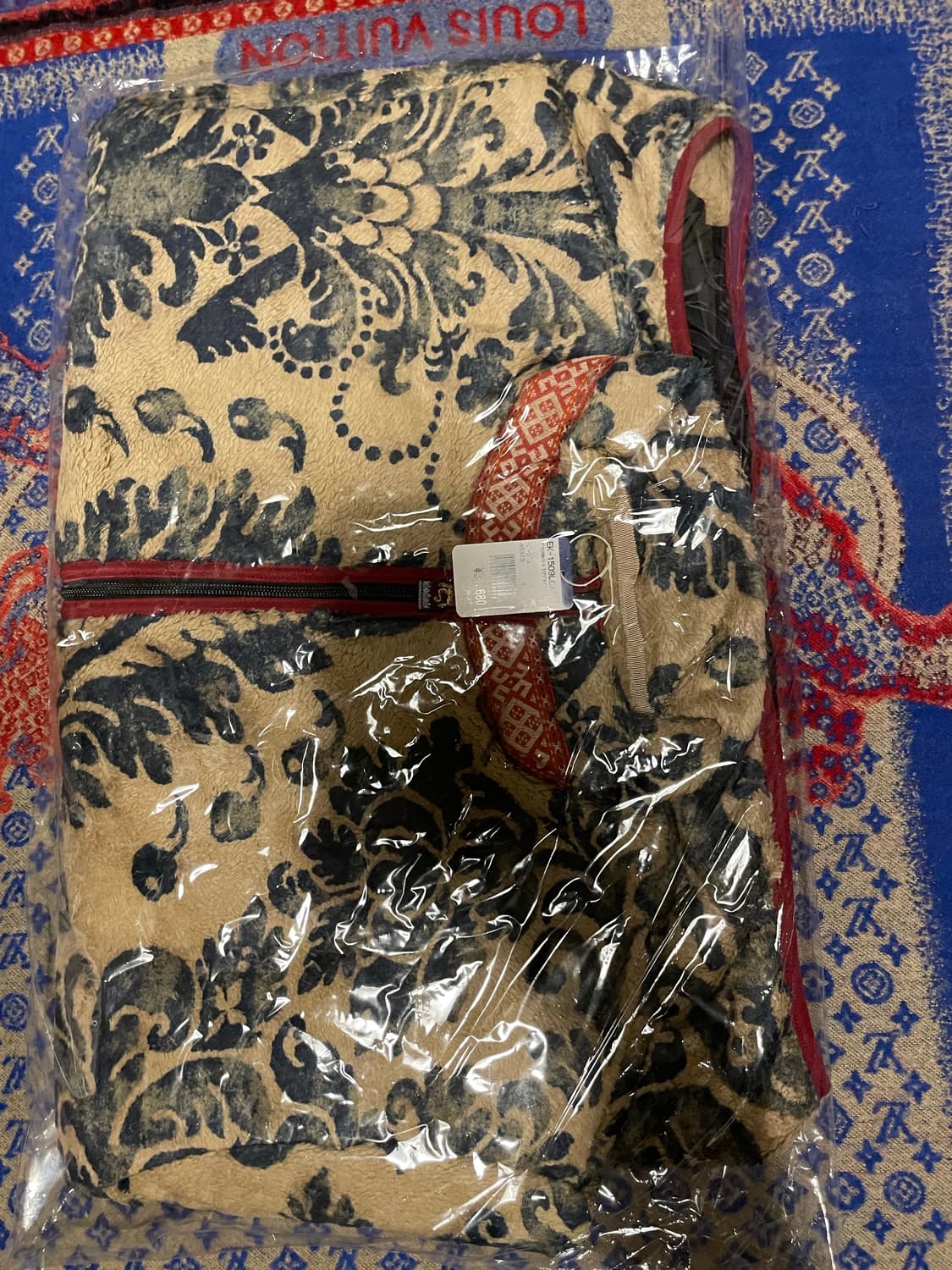 [3][4]캐피탈 다마스크 패턴 플리스 집 블루존 베이지 상품이미지2