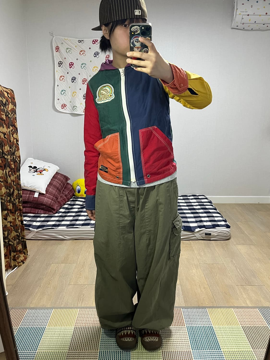 컬러블록 후드 자켓 상품이미지4