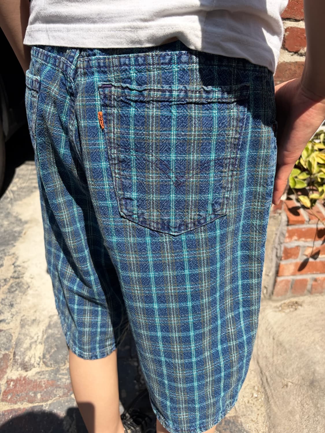 32) Levi’s 인디고 체크 와이드 데님 쇼츠 상품이미지6
