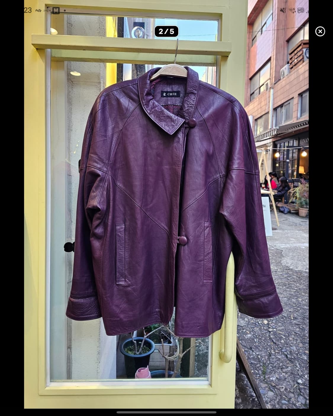 빈티지 퍼플 가죽 자켓(양가죽) 상품이미지1