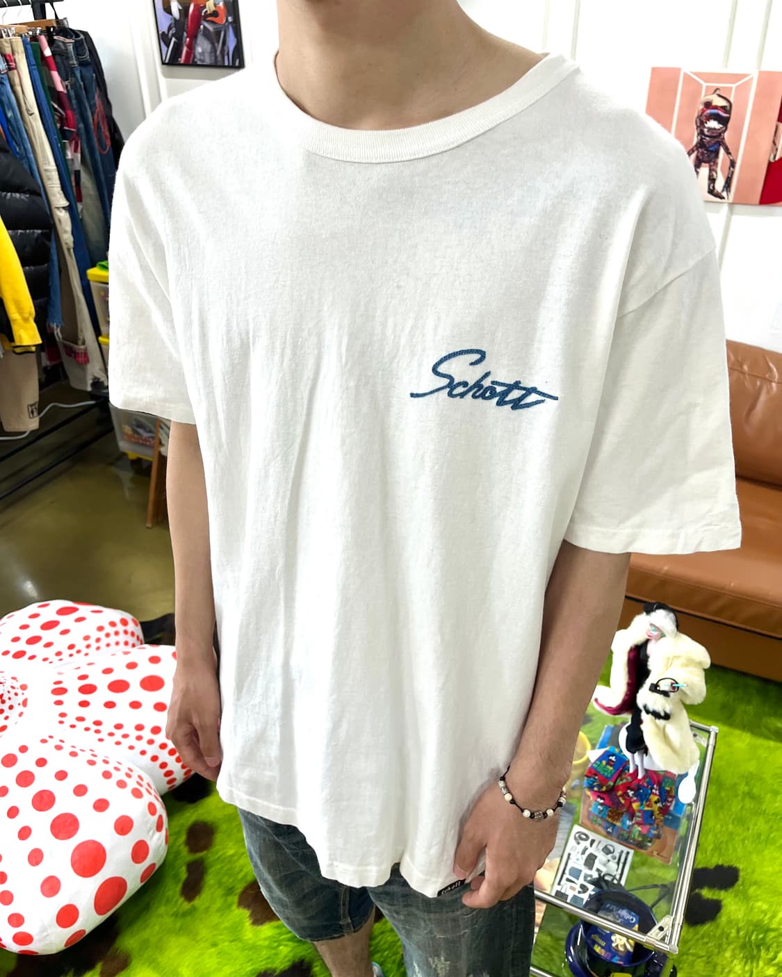 Schott N.Y.C. Chian Stitch Trim T-Shirt 상품이미지3